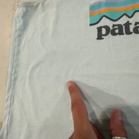 Patagonia Pastel P-6 Logo Racerback Organic Tank Top Women's Medium Light Blue - Picture 3 of 8